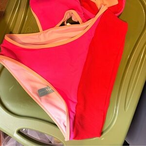 Vibrant Pink and Red Bikini Bottoms